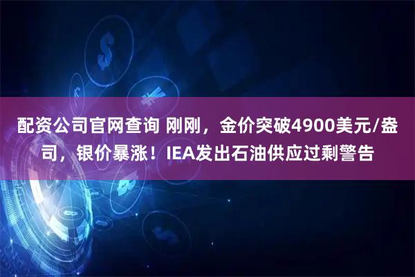 配资公司官网查询 刚刚，金价突破4900美元/盎司，银价暴涨！IEA发出石油供应过剩警告